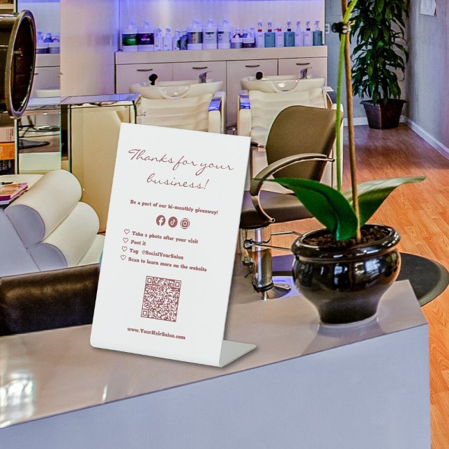 Signe De Table Logo d'appréciation du client (Customer Appreciation Logo Giveaway Pedestal Sign)