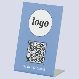 Signe De Table Logo de code QR Analyse d'entreprise pour commande