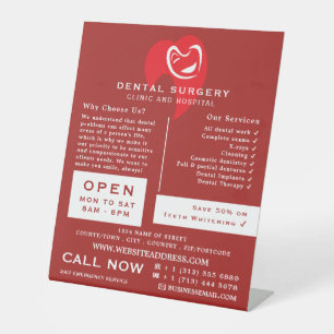 Signe De Table Logo de dentisterie à coeur blanc Dentisterie, Adv