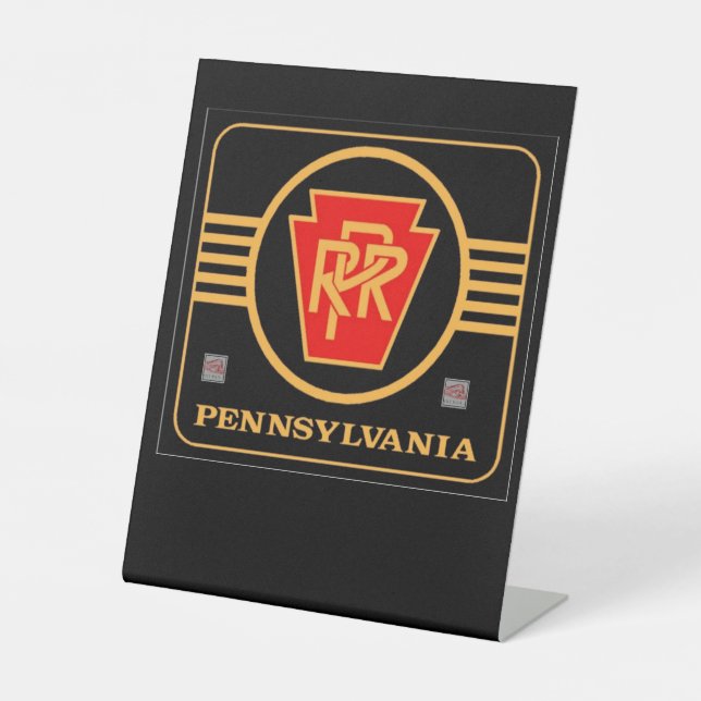Signe De Table Logo de la ligne ferroviaire de Pennsylvanie noir  (Recto)