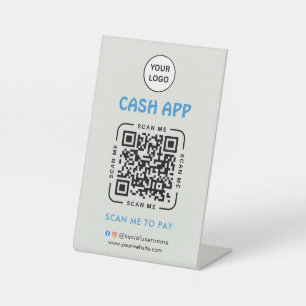 Signe De Table Logo de l'entreprise pour payer par scan