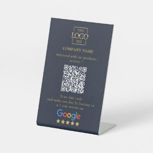 Signe De Table Logo d'entreprise de code QR de critiques Google p