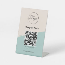 Signe De Table Logo d'entreprise de paiement de code QR personnal