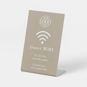 Signe De Table Logo d'entreprise minimaliste Mot de passe Wifi &