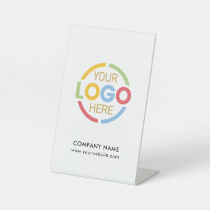 Signe De Table Logo d'entreprise moderne Black White Entreprise