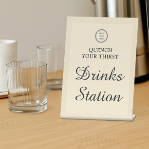 Signe De Table Logo d'entreprise Moderne Chic Boissons Station