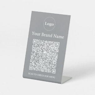 Signe De Table Logo d'entreprise personnalisé gris minimaliste et
