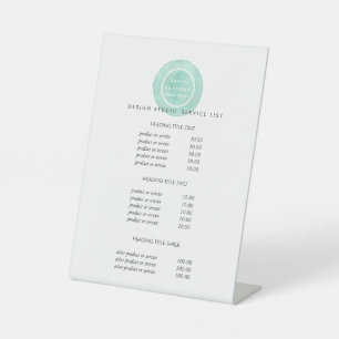 Signe De Table Logo féminin turquoise Tarifs et Prestations de S