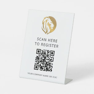 Signe De Table Logo Lion Code QR Connexion