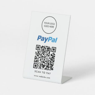 Signe De Table Logo Minimaliste Moderne PayPal Scan Pour Payer