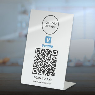 Signe De Table Logo minimaliste moderne Venmo Scan pour payer