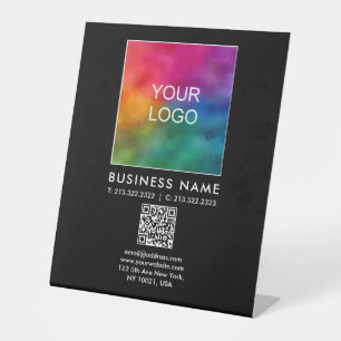 Signe De Table Logo professionnel personnalisé Code QR Modèle ver