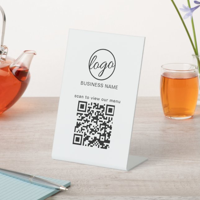 Signe De Table Logo simple Menu Restuarant QR Code Business (In SItu)