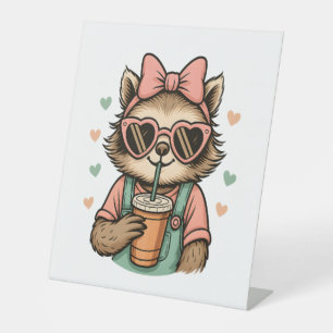Signe De Table Louveur de café Sloth Girl