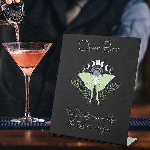 Signe De Table Luna Moth Moon Phases Open Bar
