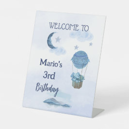 Signe De Table Lune bleue éléphant mignon garçon d'anniversaire b