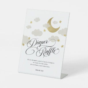 Signe De Table Lune Étoiles Baby shower nuageux Dépouilleur Refus