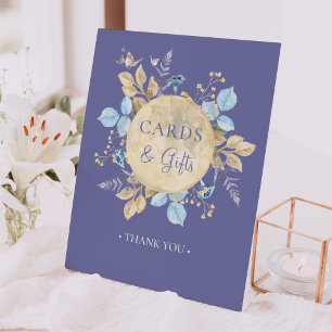 Signe De Table Lune Whimsical Purple Cartes et Cadeaux Baby showe