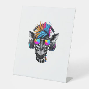 Signe De Table Lunettes de soleil cool Giraffe Casques Giraffes
