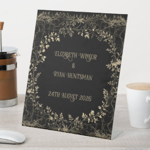 Signe De Table Luxueux Gold & Black Sepia Finale Florale