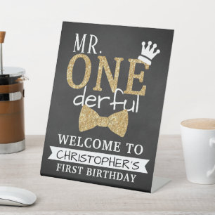Signe De Table M. ONEderful 1er anniversaire Bienvenue