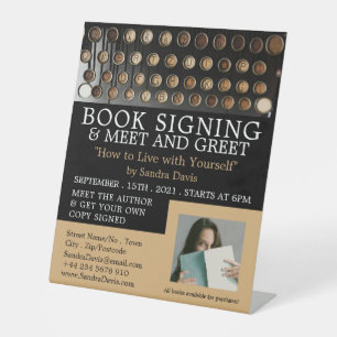 Signe De Table Machine à écrire vintage, Écrivains Livre Signer A
