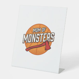 Signe De Table Maman de monstres Conception de maman de basket-ba