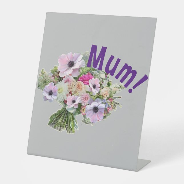 Signe De Table Maman ! Fleurs (Recto)