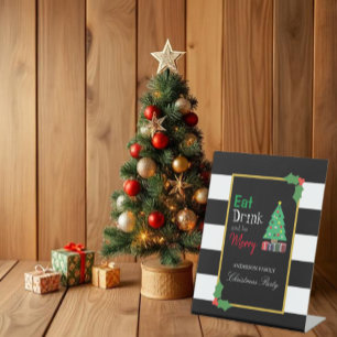 Signe De Table Manger, boire et faire la fête - Fête de Noël