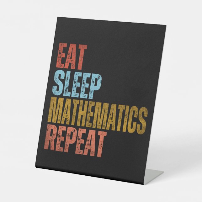 SIGNE DE TABLE MANGER DORMIR MATHÉMATIQUES RÉPÉTER (Recto)