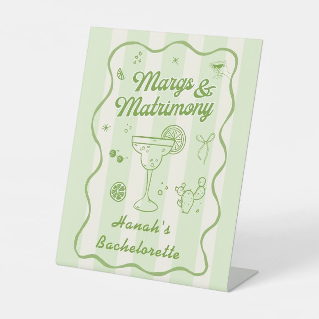 Signe De Table Marges et bachelorette de mariage (Recto)