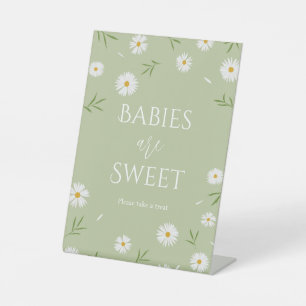Signe De Table Marguerites Blanches Bébés Vert Sauge sont une Dou