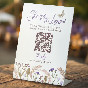 Signe De Table Mariage automnal à l'aquarelle de fleurs sauvages