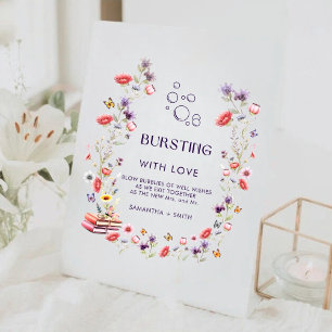Signe De Table Mariage Bohème Fleur Sauvage Épanoui d'Amour