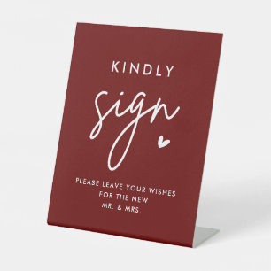 Signe De Table Mariage Bourgogne Livre d'hôtes Kindly Signer