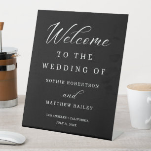 Signe De Table Mariage Célébration moderne Script de bienvenue Pi