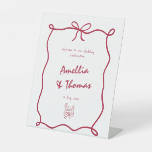 Signe De Table Mariage charmant et fantaisiste au doodle dessiné