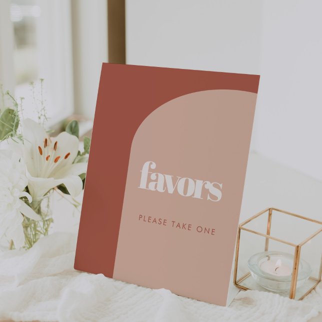 Signe De Table Mariage chic pêche en terre cuite arc Faveurs (Créateur téléchargé)