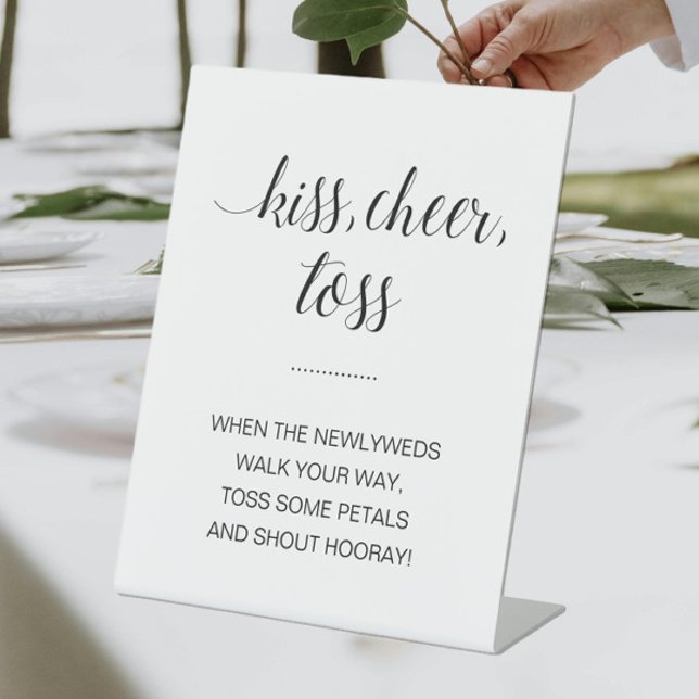 Signe De Table Mariage Confetti à fleur Kiss Chew Toss (Créateur téléchargé)