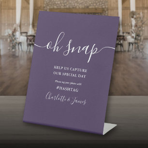 Signe De Table Mariage coup de foudre écriture violette