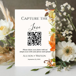 Signe De Table Mariage de automne Capture amour code QR mariage p