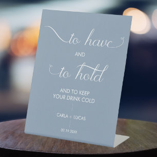 Signe De Table Mariage de calligraphie bleu marine à avoir et à t