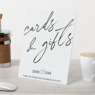 Signe De Table Mariage de cartes et cadeaux blancs modernes