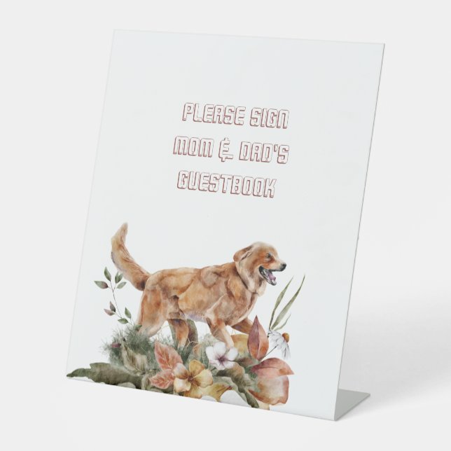 Signe De Table Mariage de chien S'il vous plaît signer maman et p (Recto)