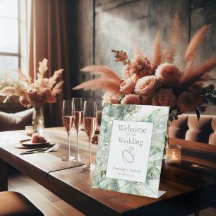 Signe De Table Mariage de cristal d'Aventurine vert Sage