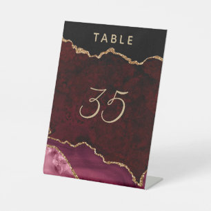 Signe De Table Mariage de la Géode Gold Agate de Bourgogne