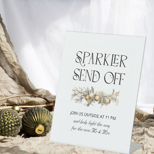 Signe De Table Mariage de Noël Garland Sparkler Envoyer Désinscri