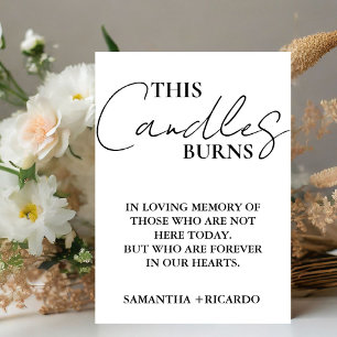 Signe De Table Mariage de script minimaliste moderne Cette bougie