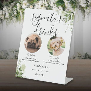 Signe De Table Mariage de verdure Animaux de compagnie Signature 