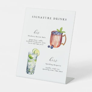 Signe De Table Mariage des boissons de signature